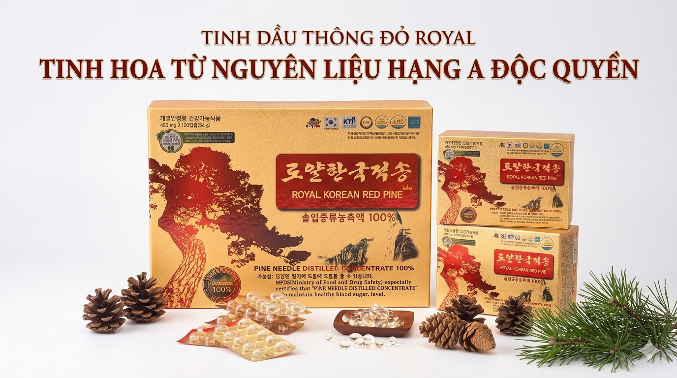 Tinh dầu thông đỏ Royal: Tinh hoa từ nguyên liệu hạng A độc quyền